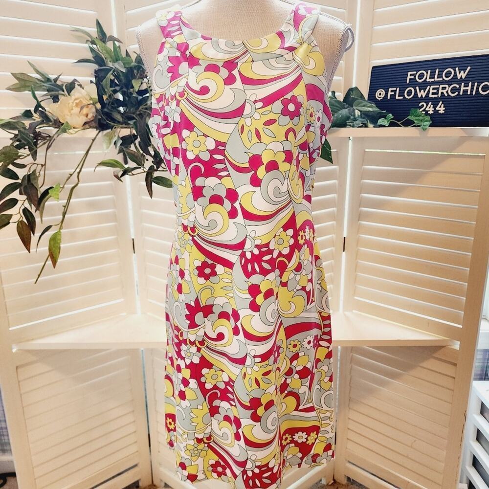 J MCLAUGHLIN EDIE DRESS HALTER FLORAL SIZE MED